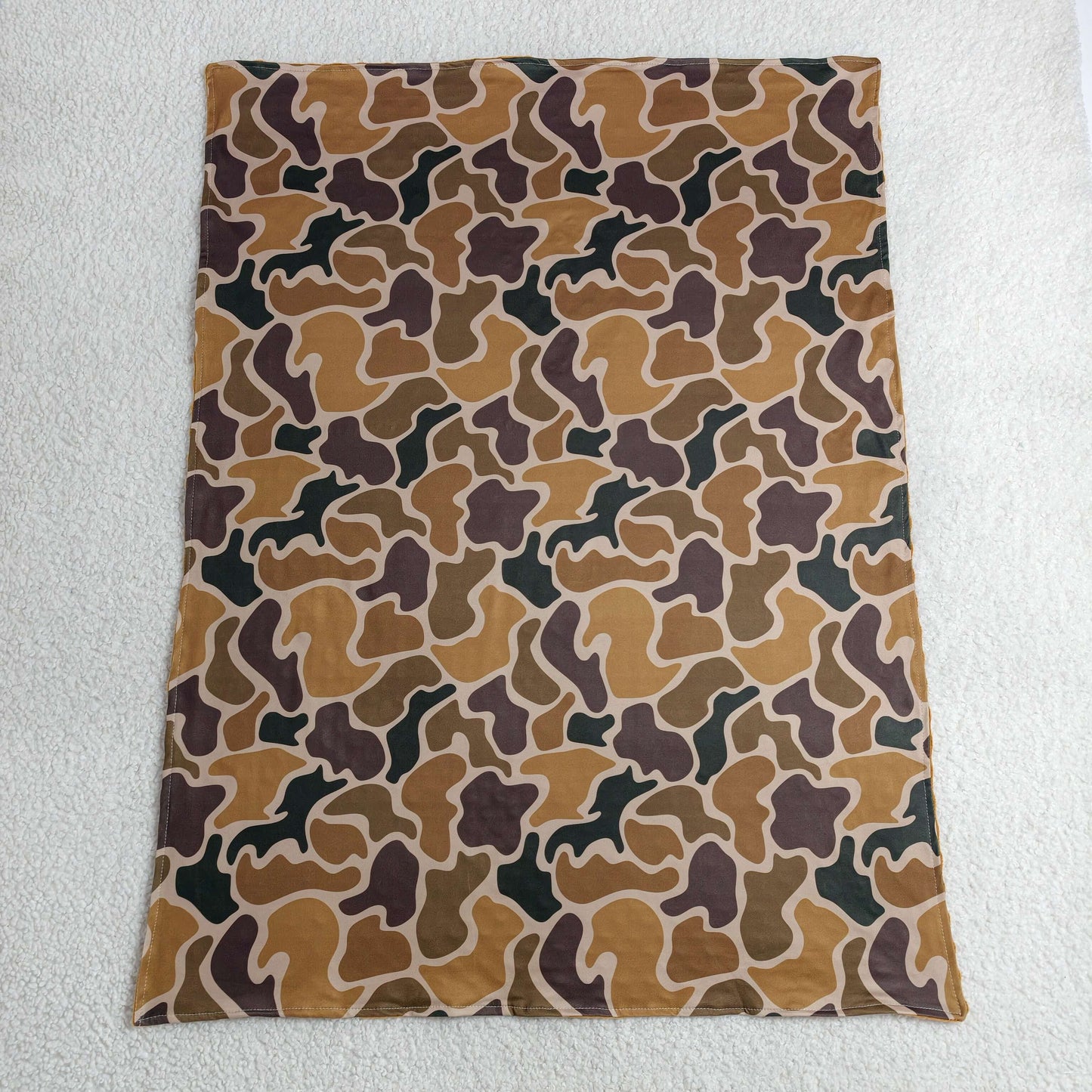 RTS NO MOQ milk silk BL0231 Baby Kids Brown Camo Print Blankets Lightweight Cozy Nap Blankets