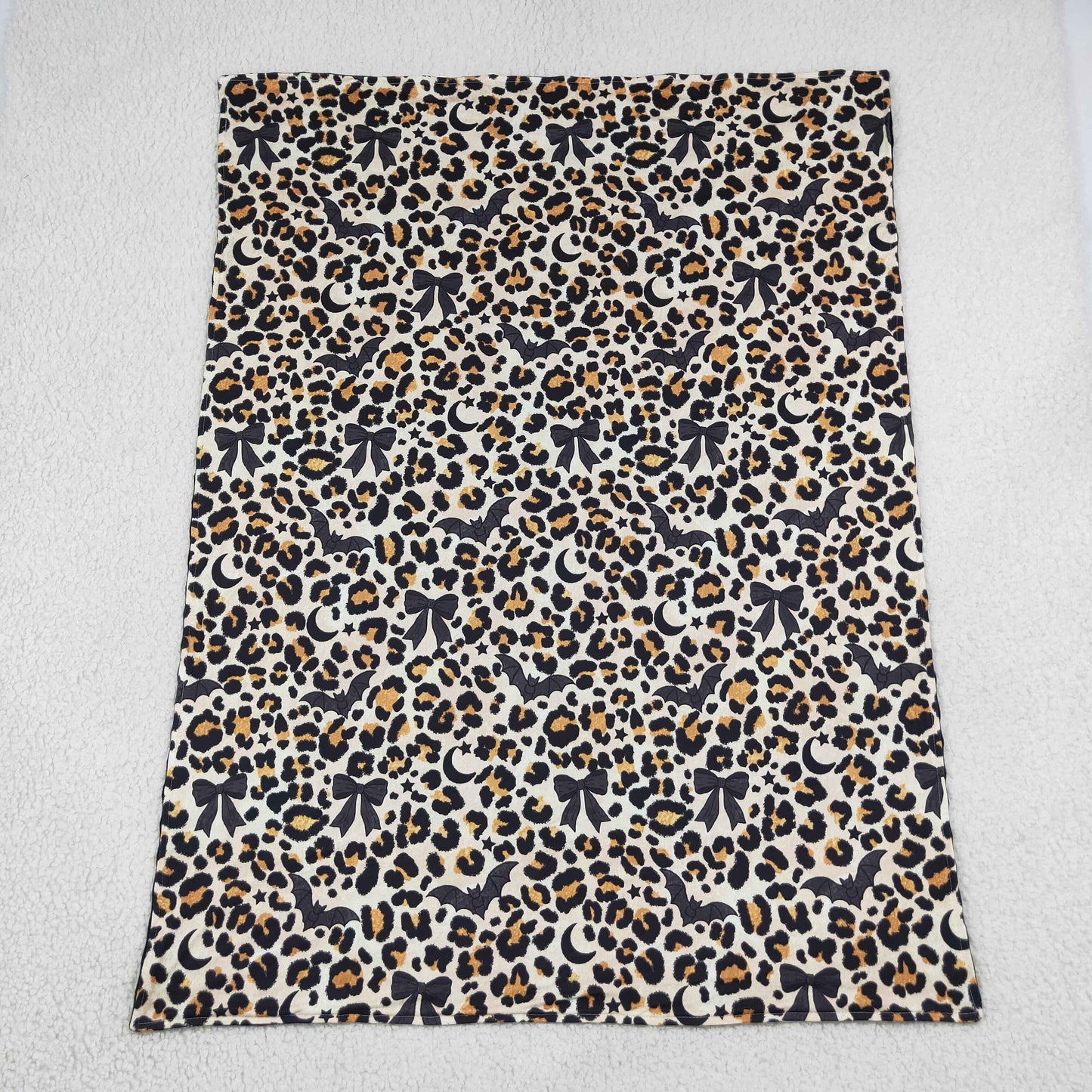 NEW RTS NO MOQ Blankets BL0290 Baby Kids Black Bows Bats Leopard Halloween Blankets