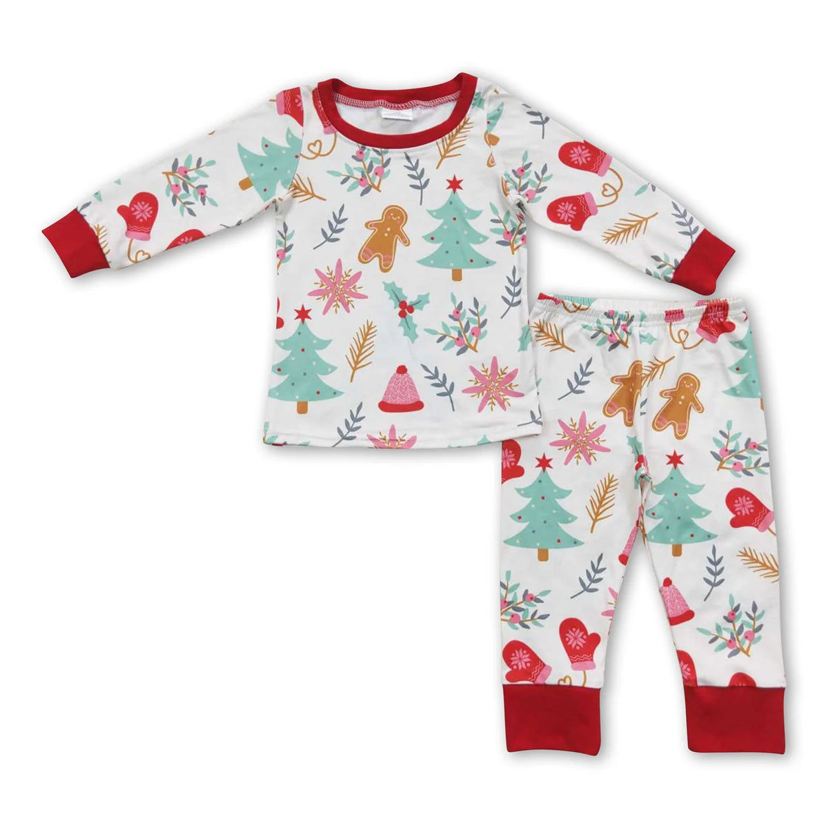 RTS NO MOQ Sibling Baby Girl clothes Christmas Cup Gingerbread Knee-Length Dress - Halter Neck Skirt - Crawling Suit - Adult Pants - Children's Long Suits