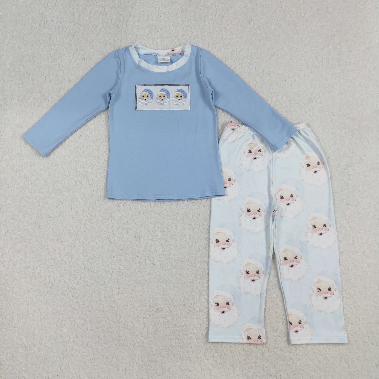 RTS NO MOQ Sibling baby boy girl clothes embroidery Christmas long-sleeved suits