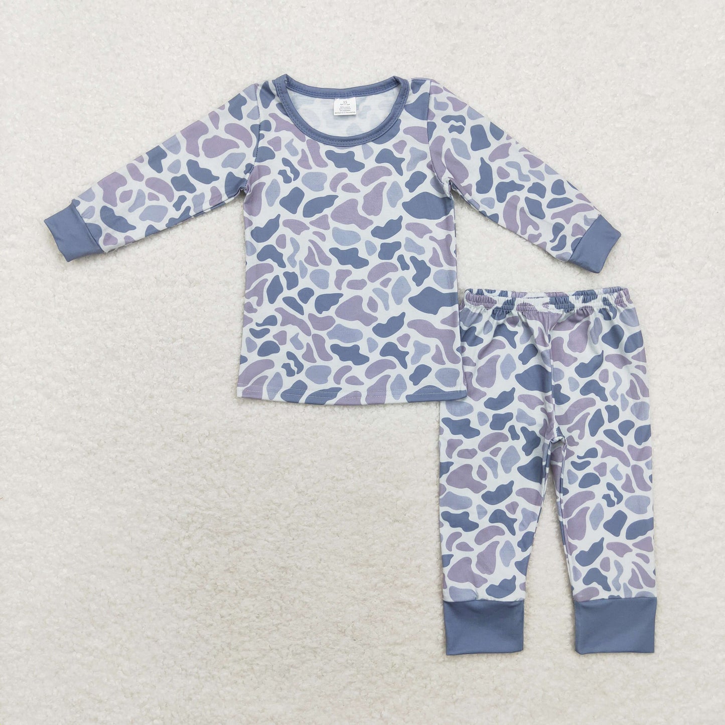 RTS NO MOQ(In Stock) Modal camouflage gray long-sleeved trousers pajama set