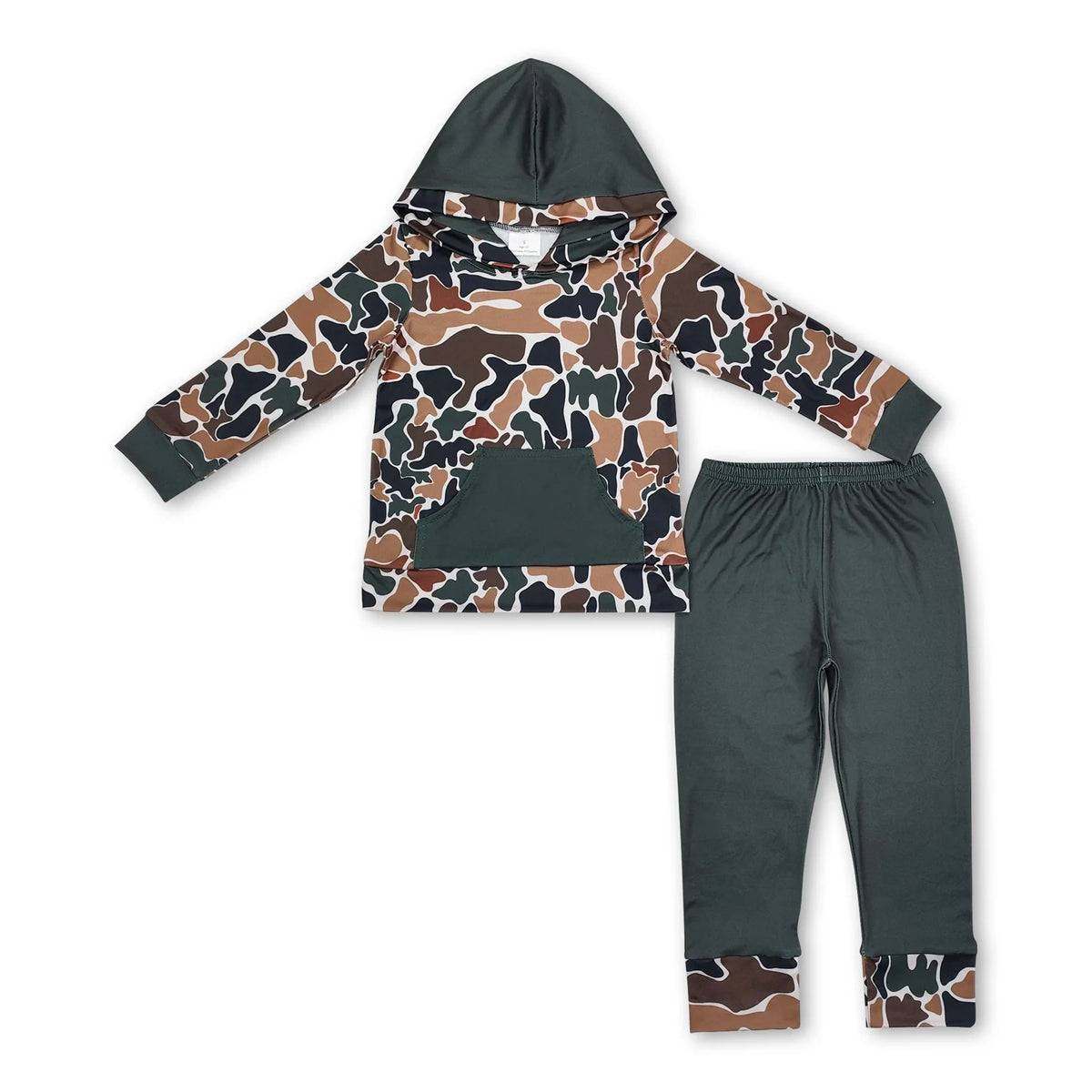 RTS NO MOQ Sibling Baby Boys clothes Camo Hooded Top Pants Clothes Sets