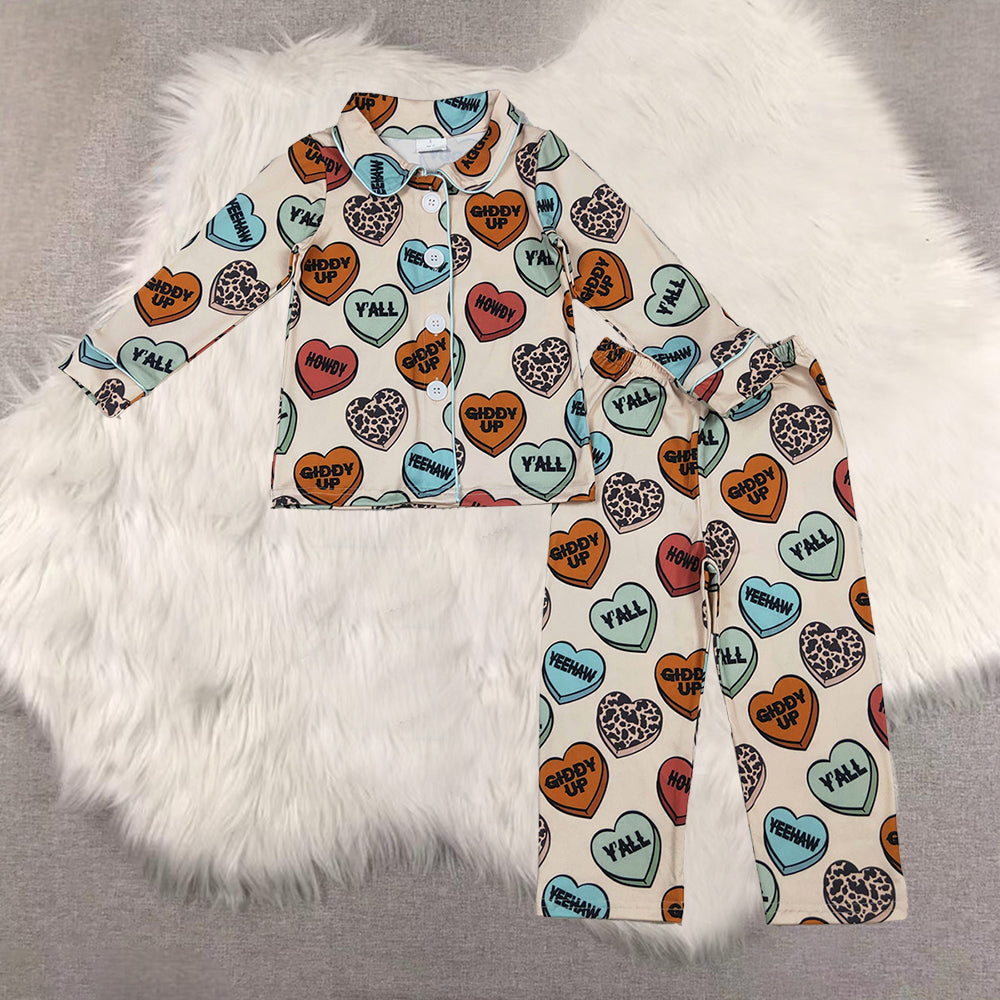 12/18m-7/8t RTS NO MOQ Sibling Baby boys clothes valentine love long sleeve pants sets
