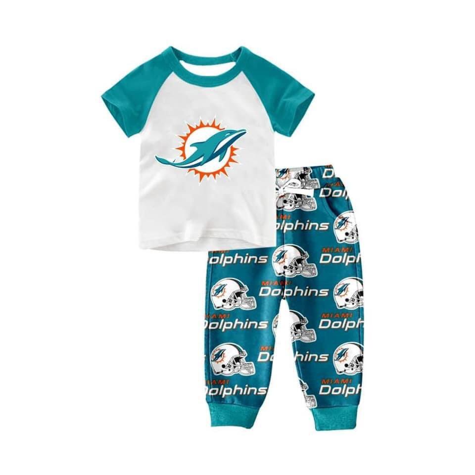 Boys short sleeve long pants dolphins moq5