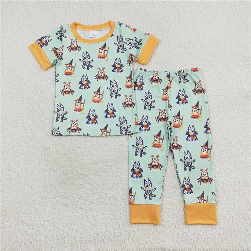 RTS NO MOQ Sibling Baby Boys Easter Dog Carrots Shirts Pants Pajamas Clothes Sets