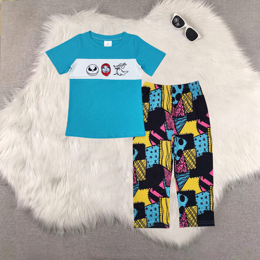 RTS NO MOQ Sibling Baby girls boy clothes Halloween shorts-sleeved trousers suits& rompers