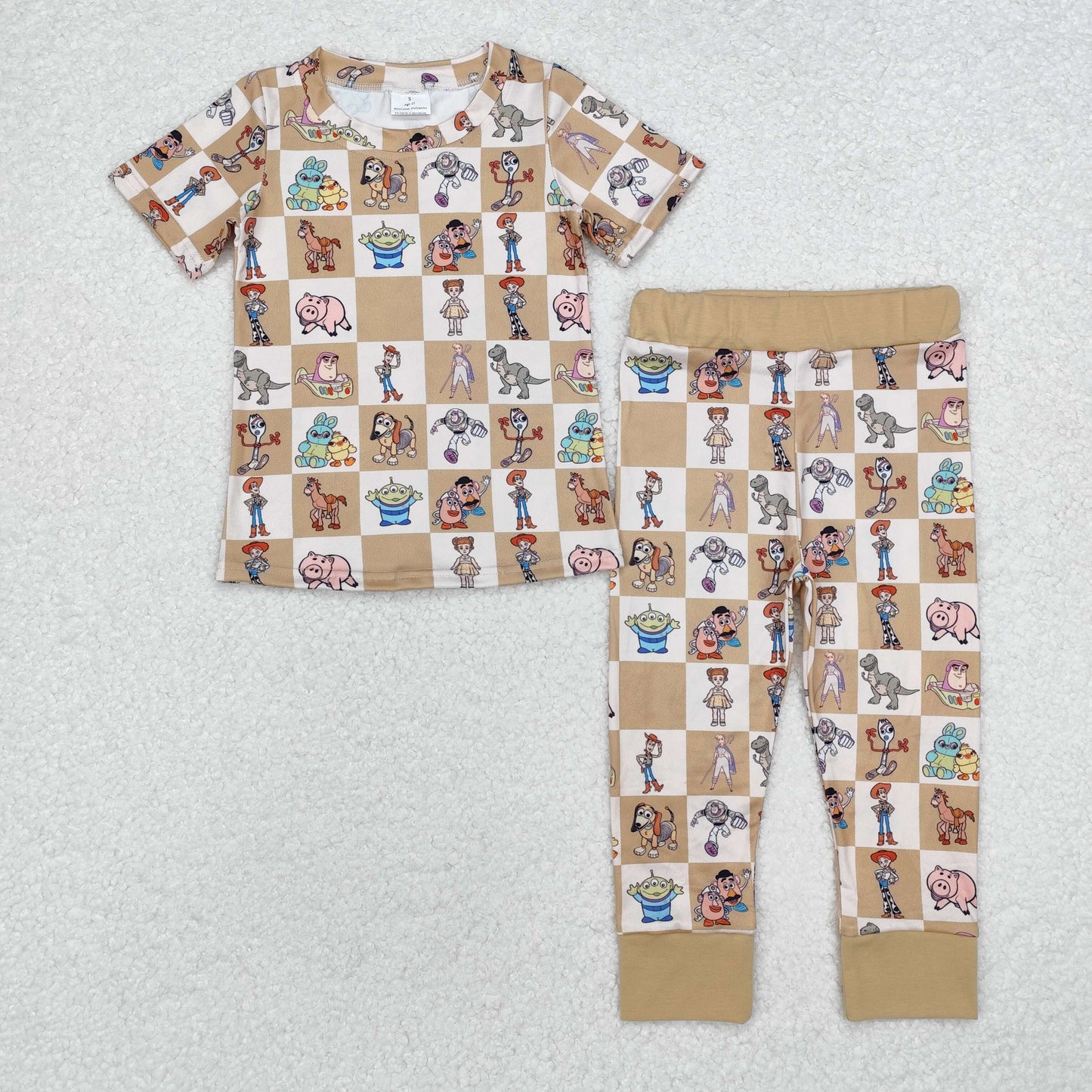 Cute Clothes BSPO0477 Baby Boys Plaid Top Pants Pajamas Clothes Sets
