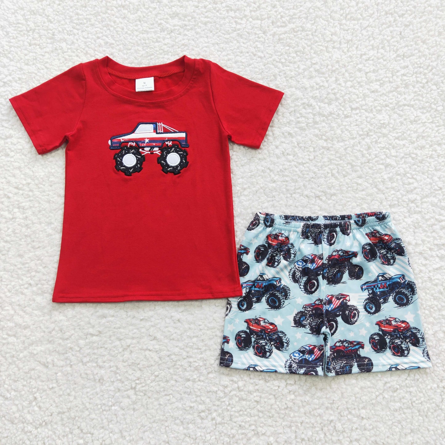 SALES NEW Little Boys Fashion Tractor Graphic Summer Clothes Set