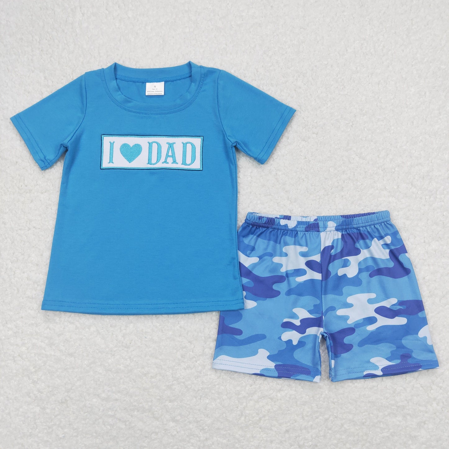 RTS Boys and girls embroidery dad Short Sleeve pants sets shorts sets