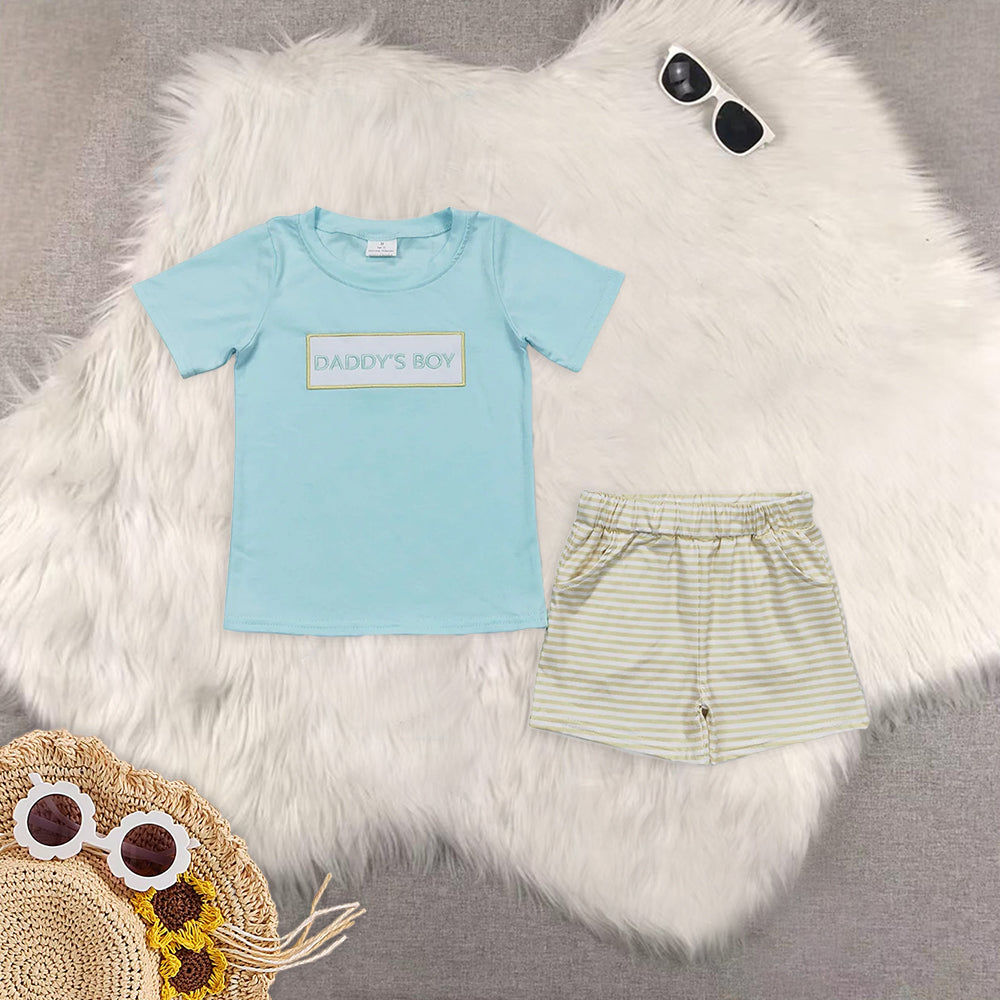 RTS NO MOQ Embroidery short-sleeved shorts suit & short-sleeved sets
