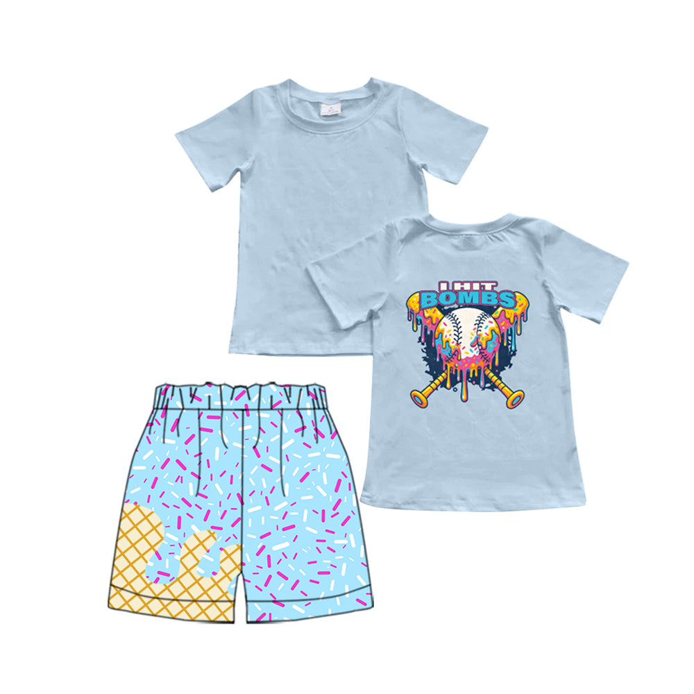 no moq BSSO1535 PRE-ORDER baby boys clothes short sleeve shorts set-2025.5.20