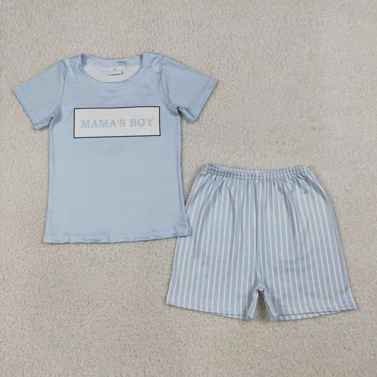 RTS NO MOQ Sibling Baby Boys Embroidery Shirts And Shorts Set Striped Top Outfit for Little Ones