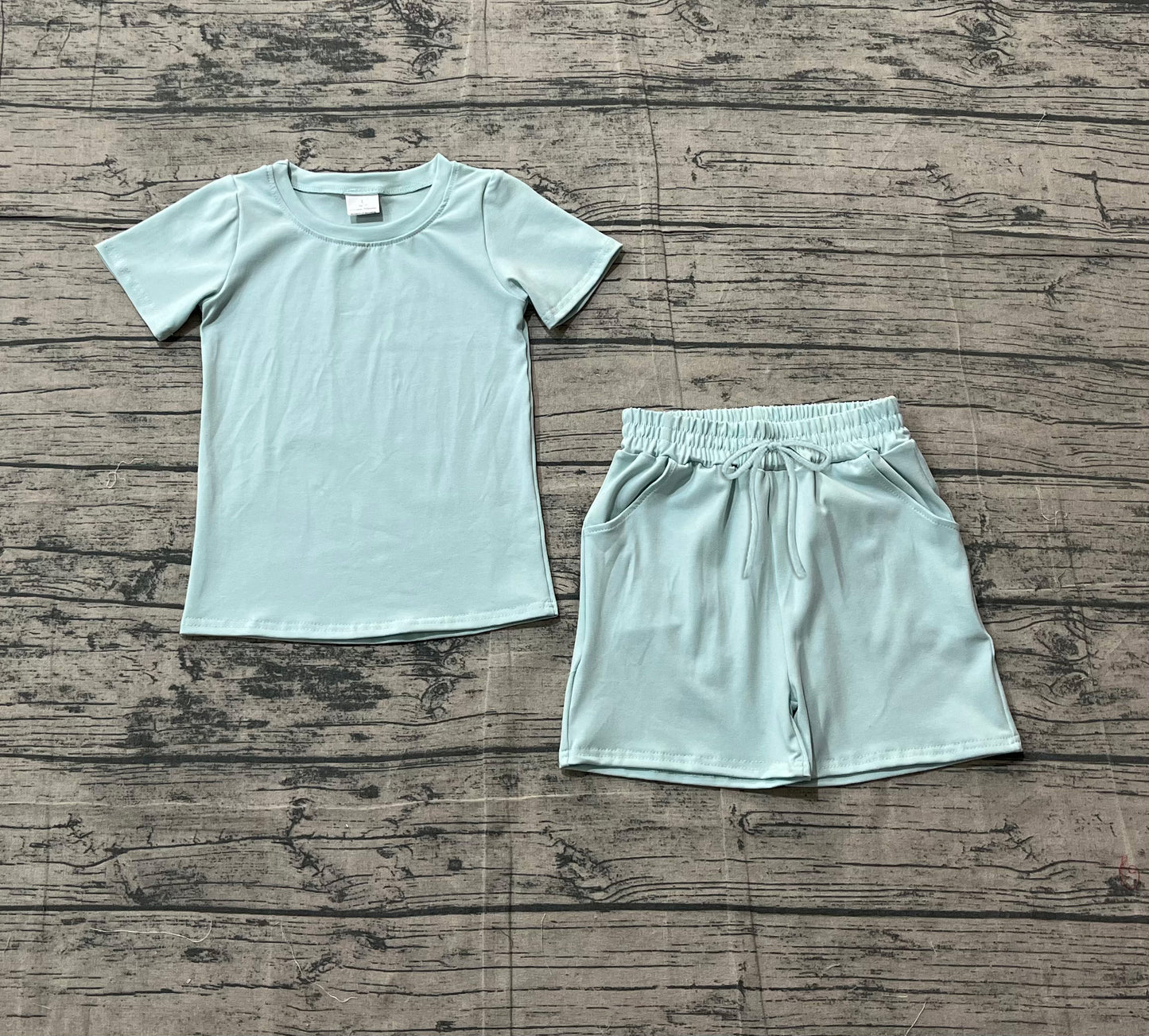 (Pre Order) No moq BSSO1887 Pre-order baby boy clothes sky blue short sleeve shorts sets-2026.1.24