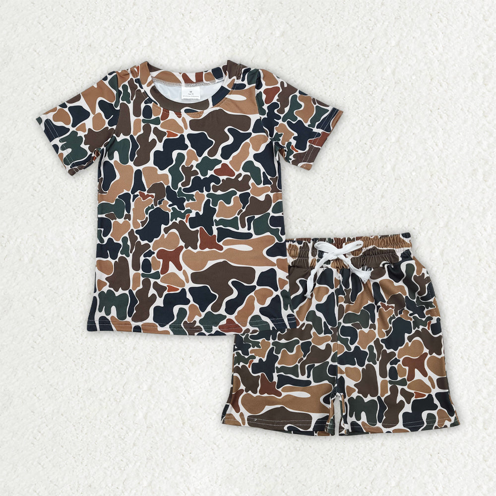 RTS NO MOQ(In Stock) BT0905+SS0732 Camouflage beige short-sleeved top shorts sets-BSSO1911