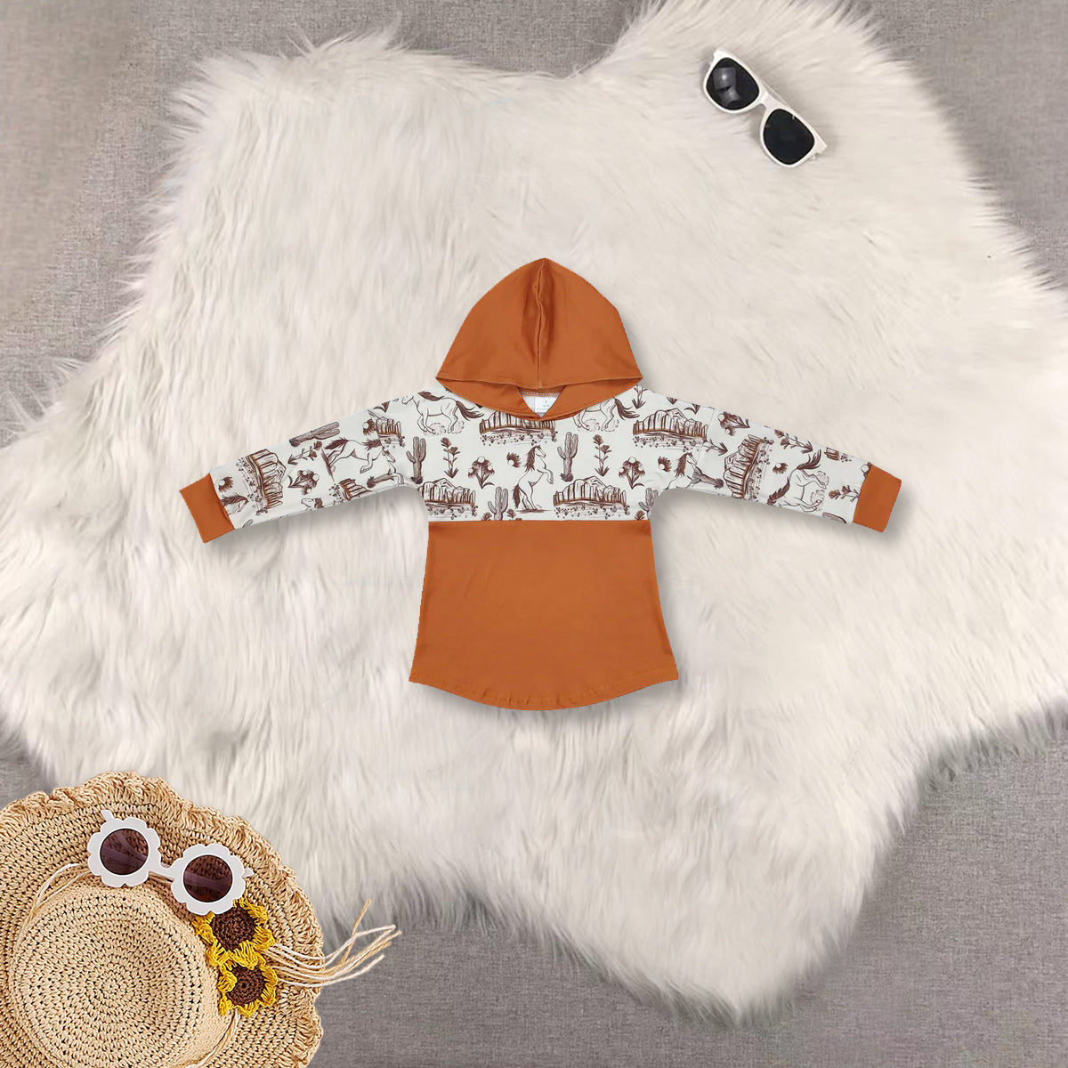 RTS Sibling baby boy clothes horse long Sleeve top and rompers