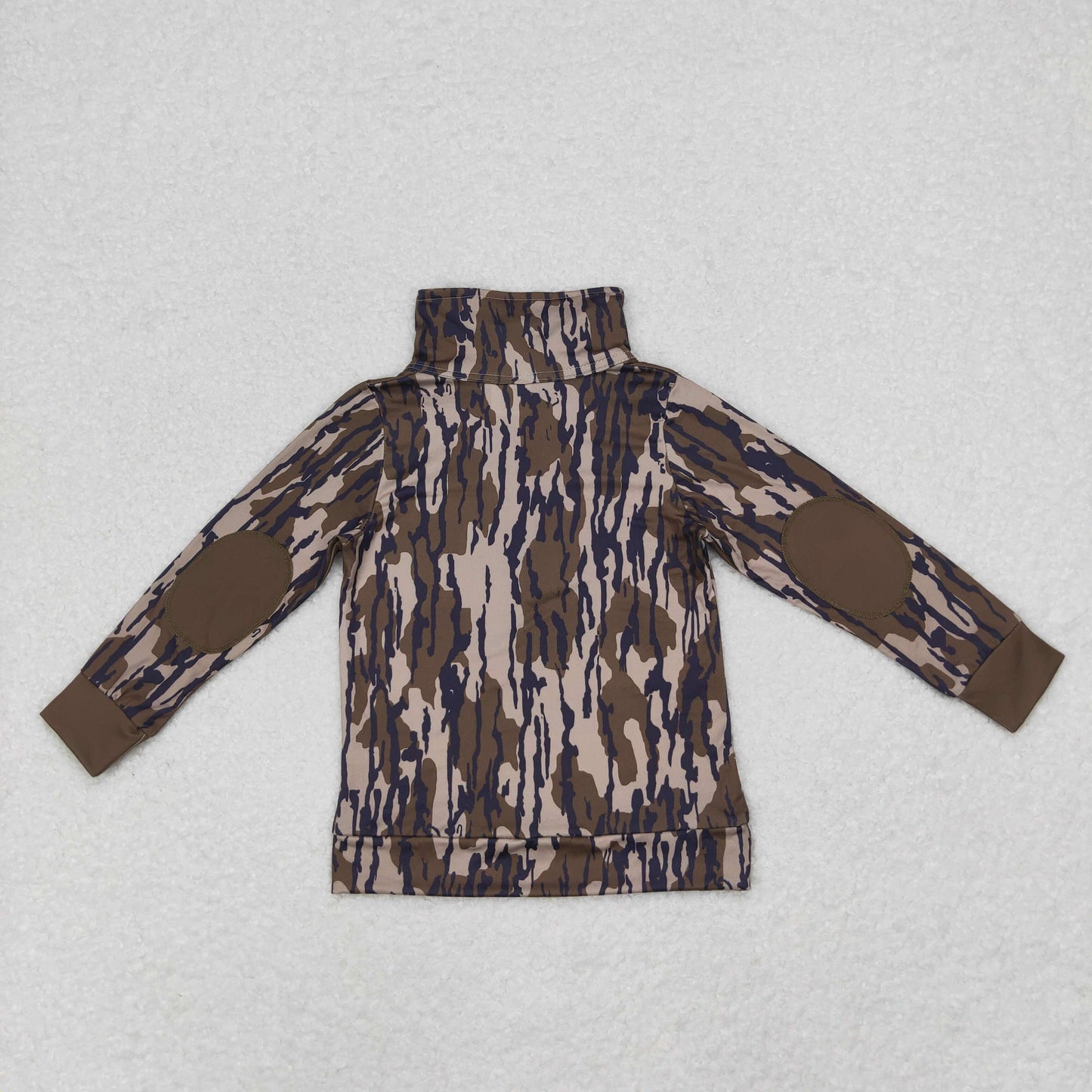 RTS NO MOQ(In Stock) Military green camouflage zipper long-sleeved top