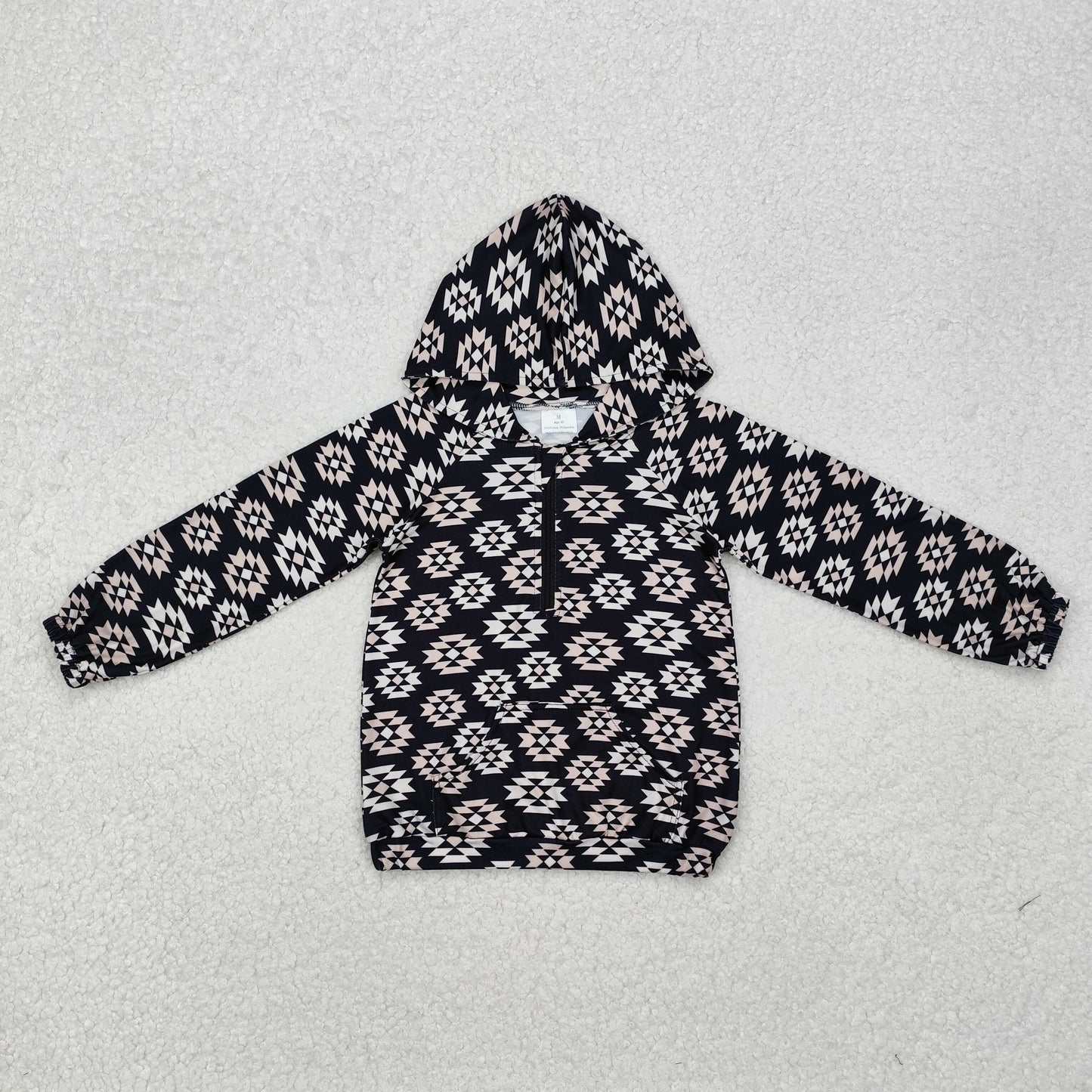 RTS NO MOQ Baby kid Girls pullover hooded long sleeve top
