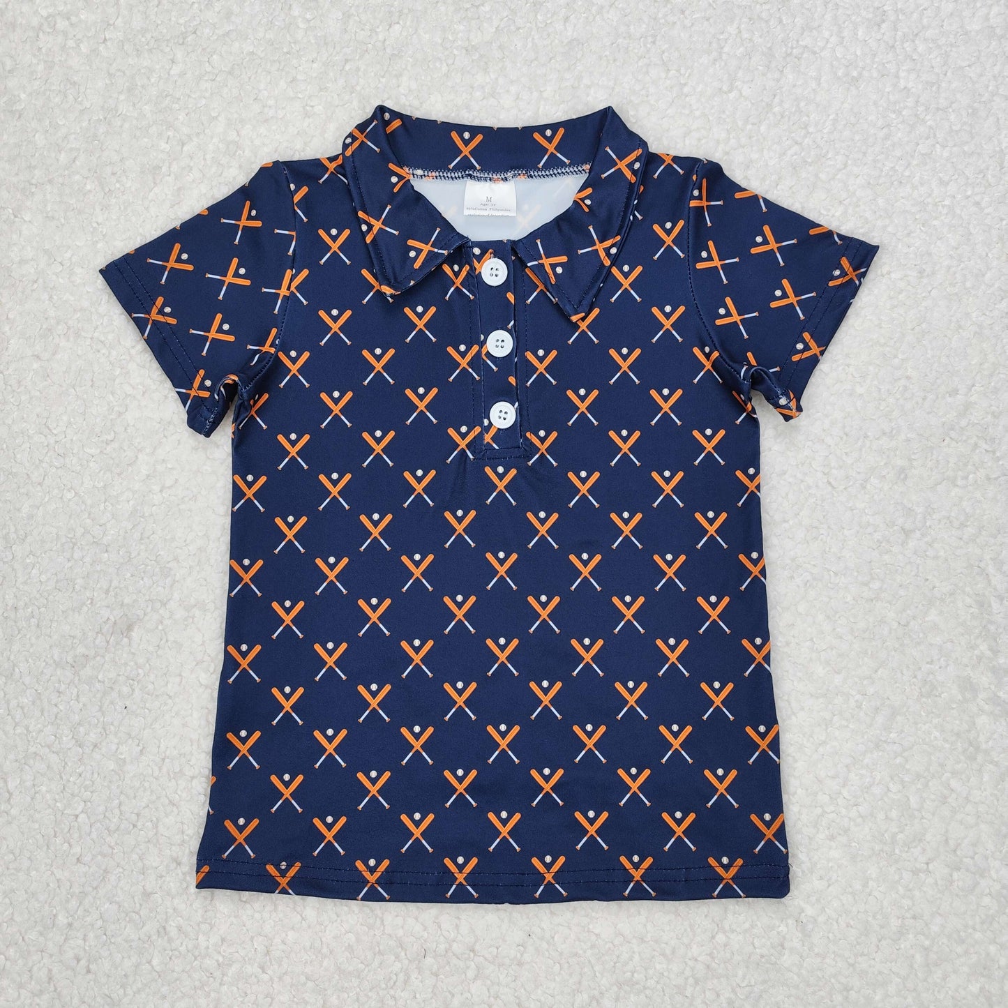 RTS NO MOQ baby boy clothes baseball short-sleeved tops