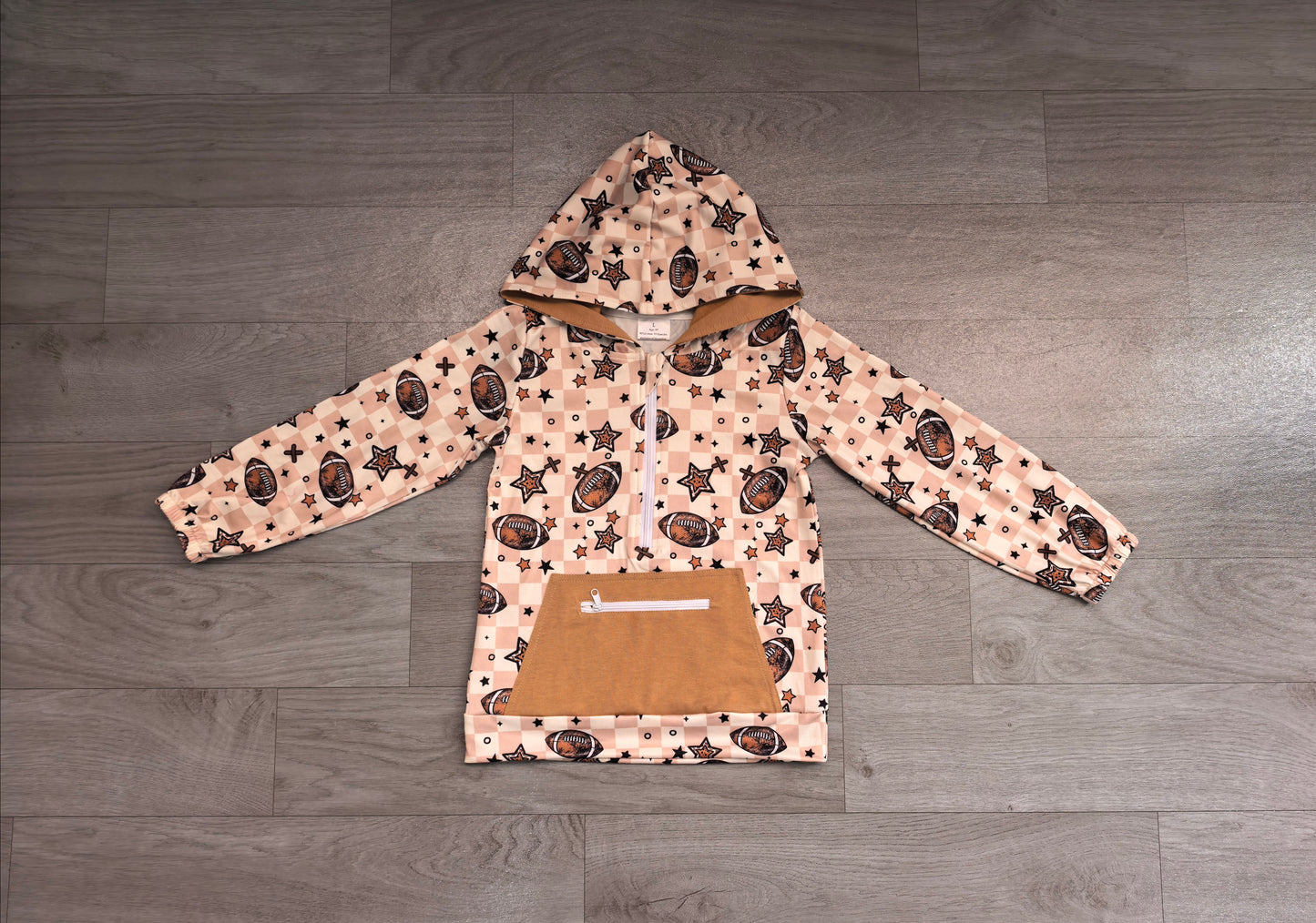 (Sample) No moq milk silk BT1318 Baby Boys Long Sleeves Football Stars Pocket Zipper Team Hoodies Top