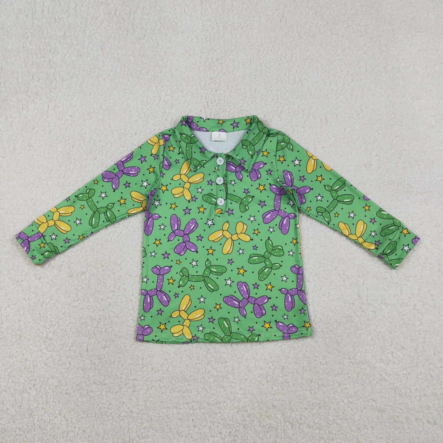 RTS NO MOQ Sibling baby boy clothes mardi gras puppy long-Sleeve Tops
