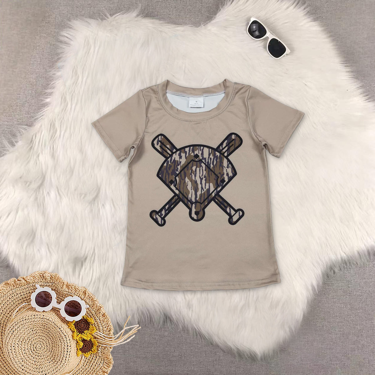 RTS NO MOQ Sibling baby boy clothes Camouflage summer short sleeve shorts sets and top and shorts