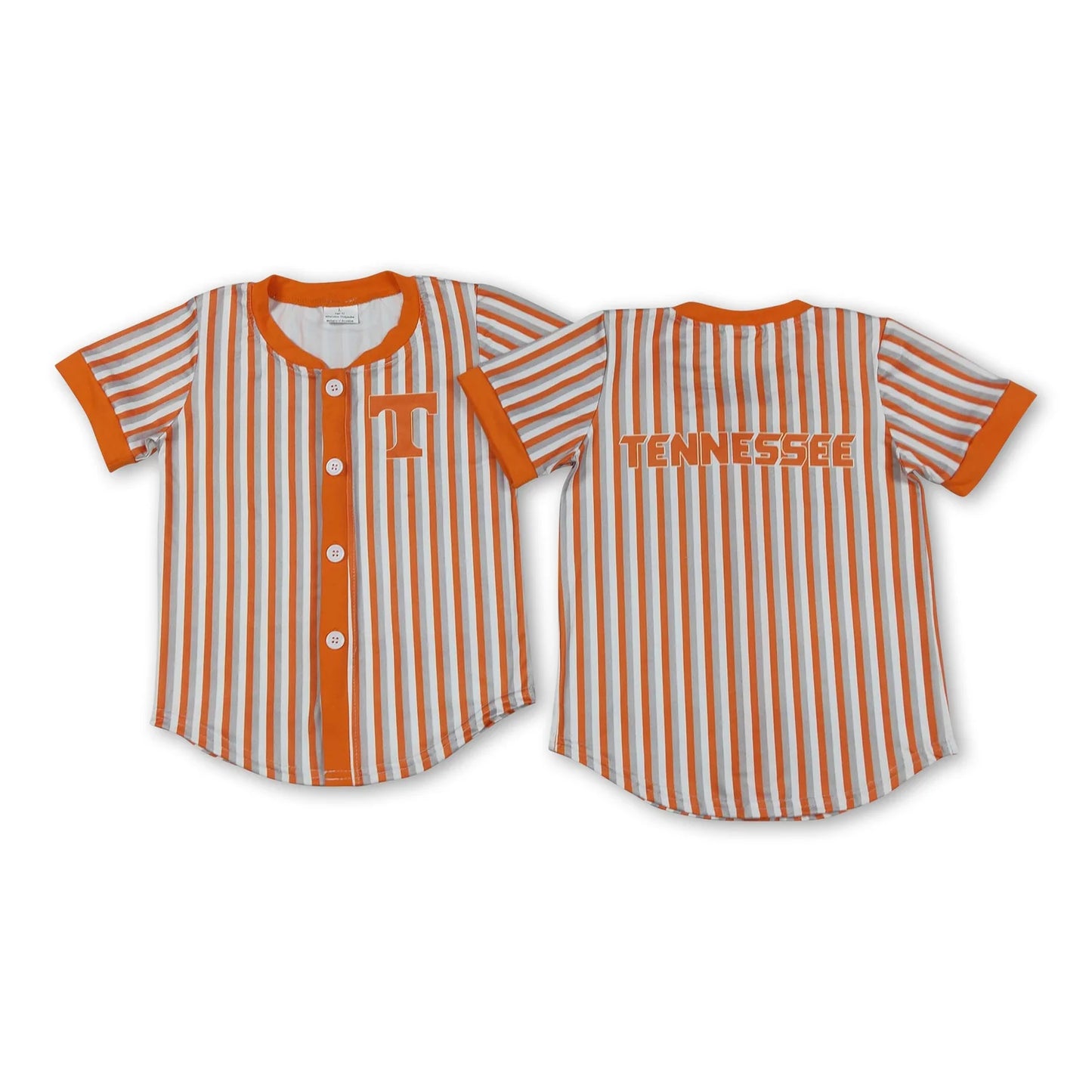 RTS NO MOQ Sibling milk silk Baby Boys Stripe Team Button Casual Tee Tops