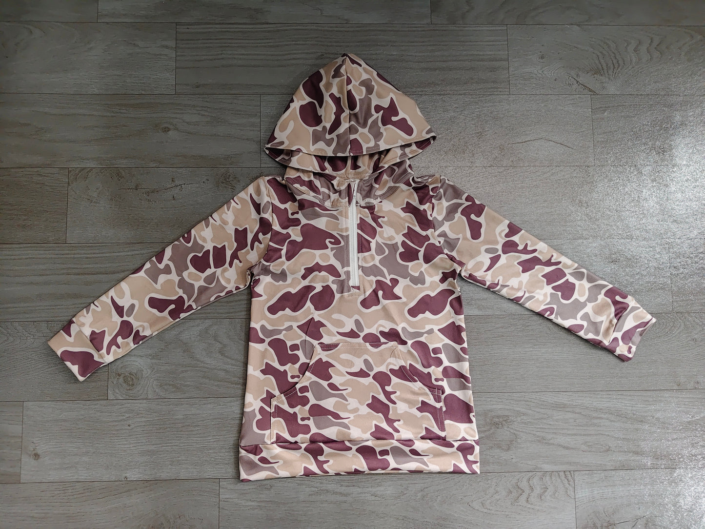 (Sample) No moq BT1848 Baby Boys Camouflage Long Sleeve Zip Hoodie Chest Pocket Daily Outdoor Tops