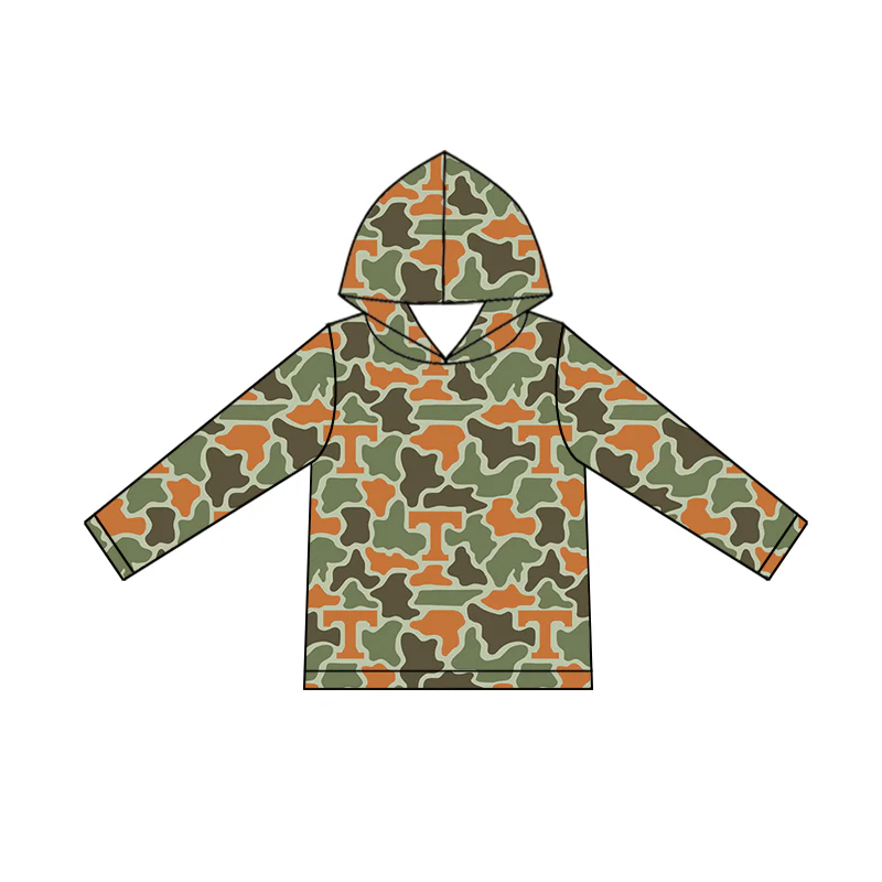 (Pre Order) No moq milk silk BT1856 Baby Boys Camo Long Sleeve Team Hoodies Top