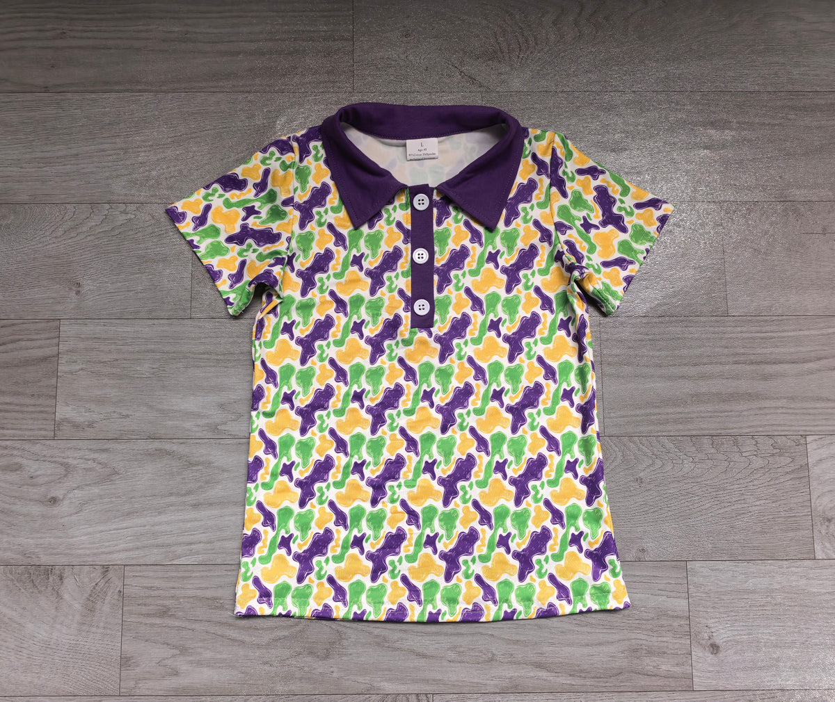 (Sample) No moq milk silk BT1962 Polos For Kids Boys Camo Short Sleeve Button Polo Shirts Top