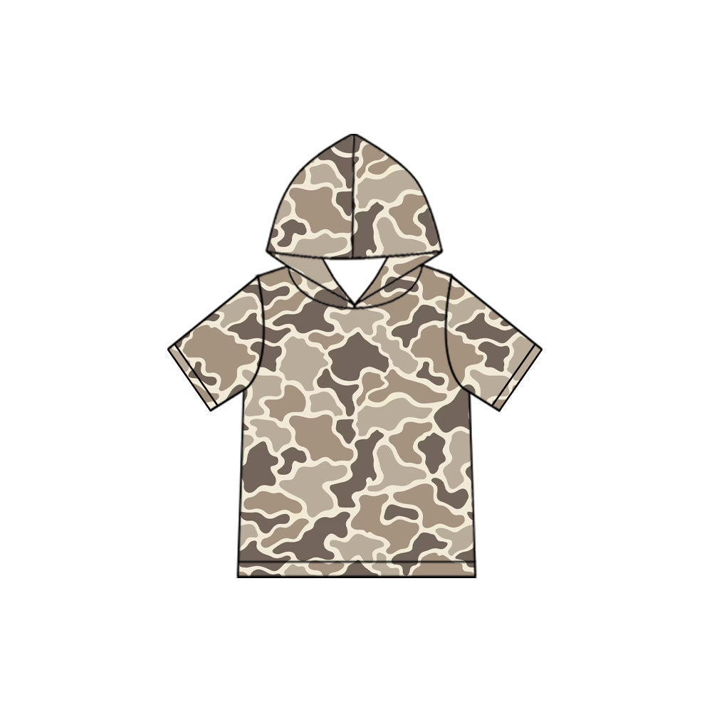 (Preorder new) No moq Baby Boys Camo Short Sleeve Hoodie Pullover