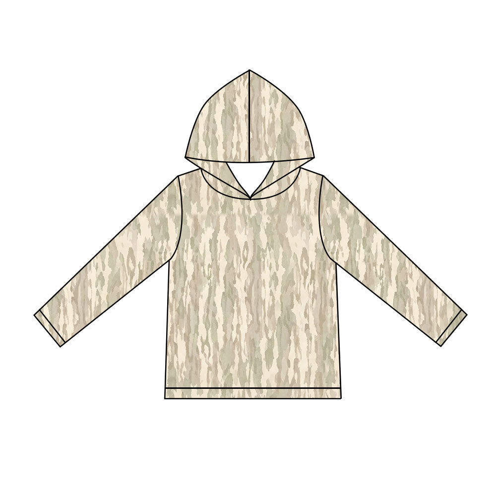 (Preorder new) No moq BT2004 Baby Boys Camo Print Long Sleeve Pullover Hoodie Top