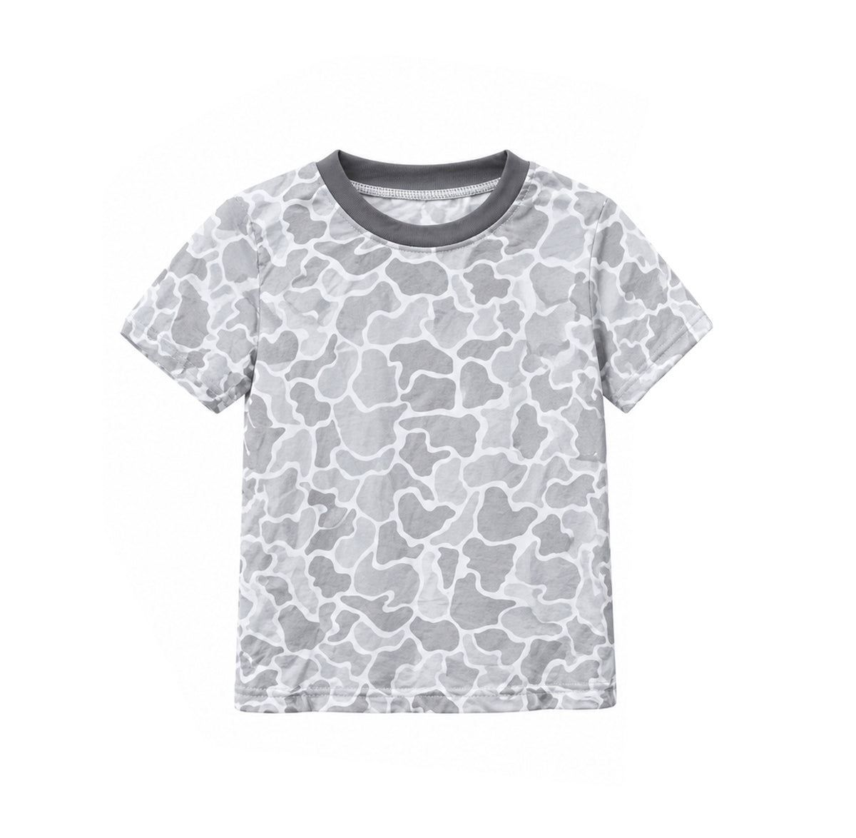 (Preorder new) No moq BT2005 Baby Boys Grey Camo Print Short Sleeve Summer Casual Top