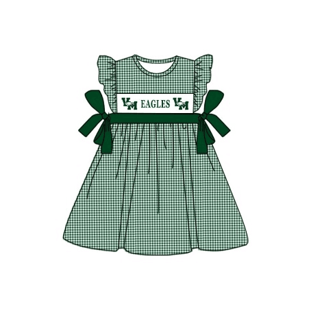 Deadline: May 10custom no moq eta 5-6week Plaid girl dress eagles