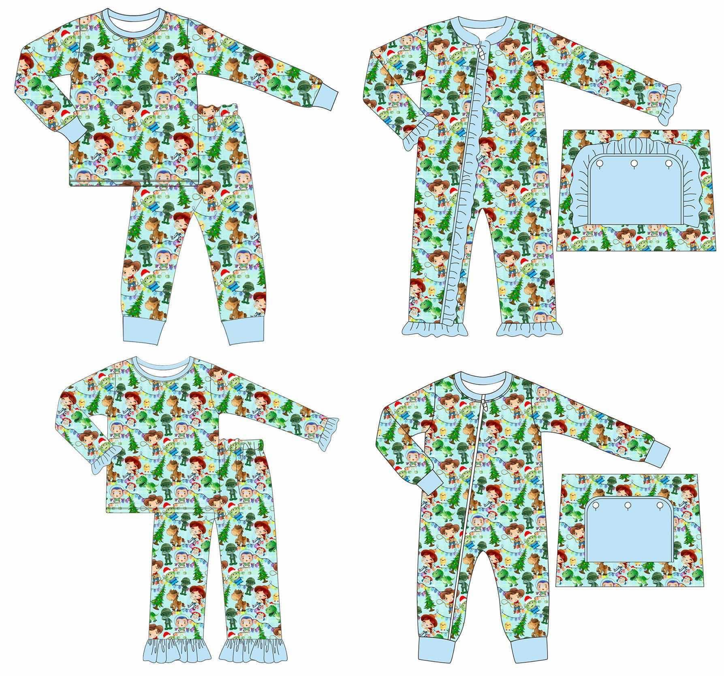 custom moq 5 Dinosaur green suit crawler suit matching series dinosaur pajamas