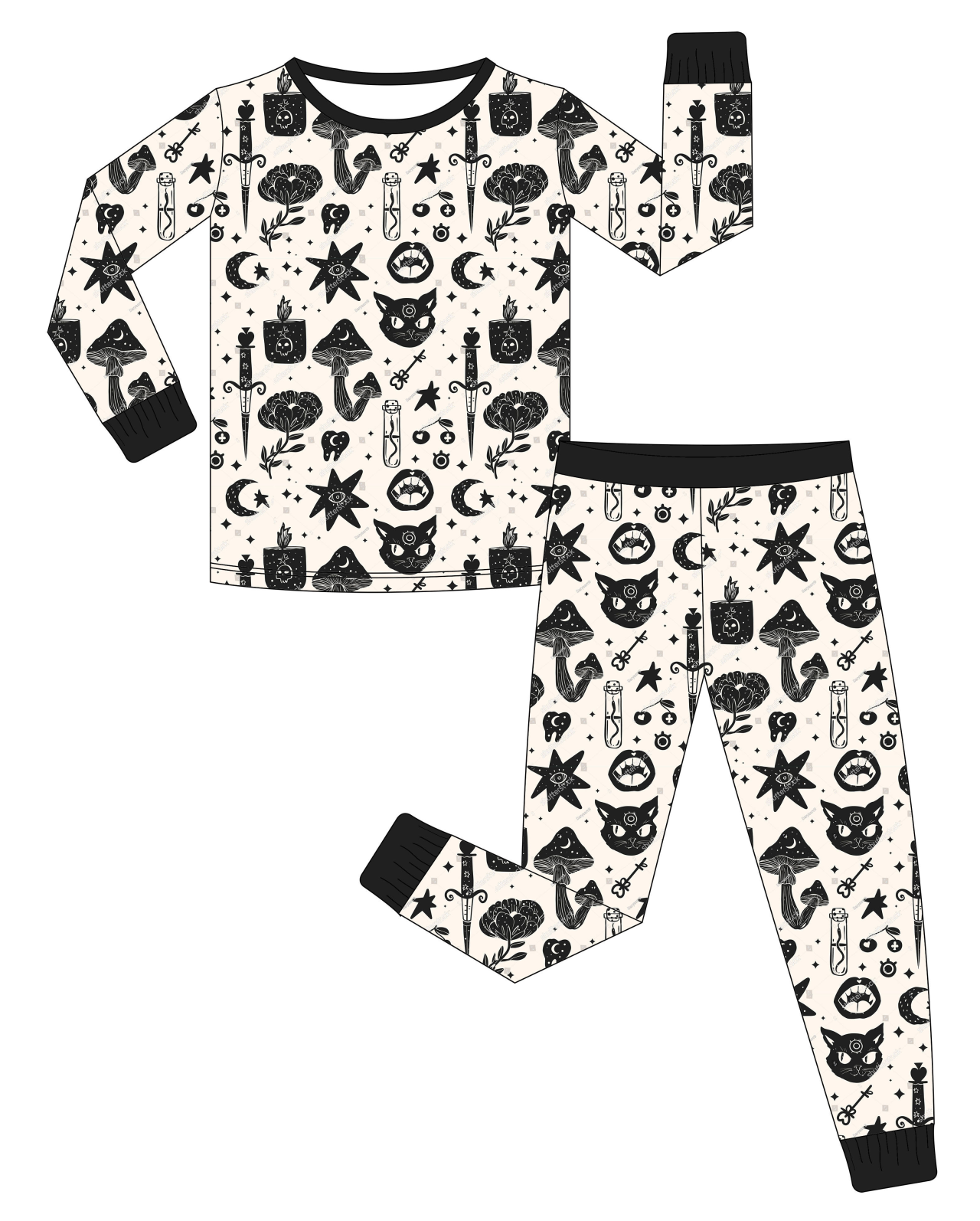 Custom moq 3 eta 6-8weeks Black Rose Mushroom Long Sleeve Beige Suit