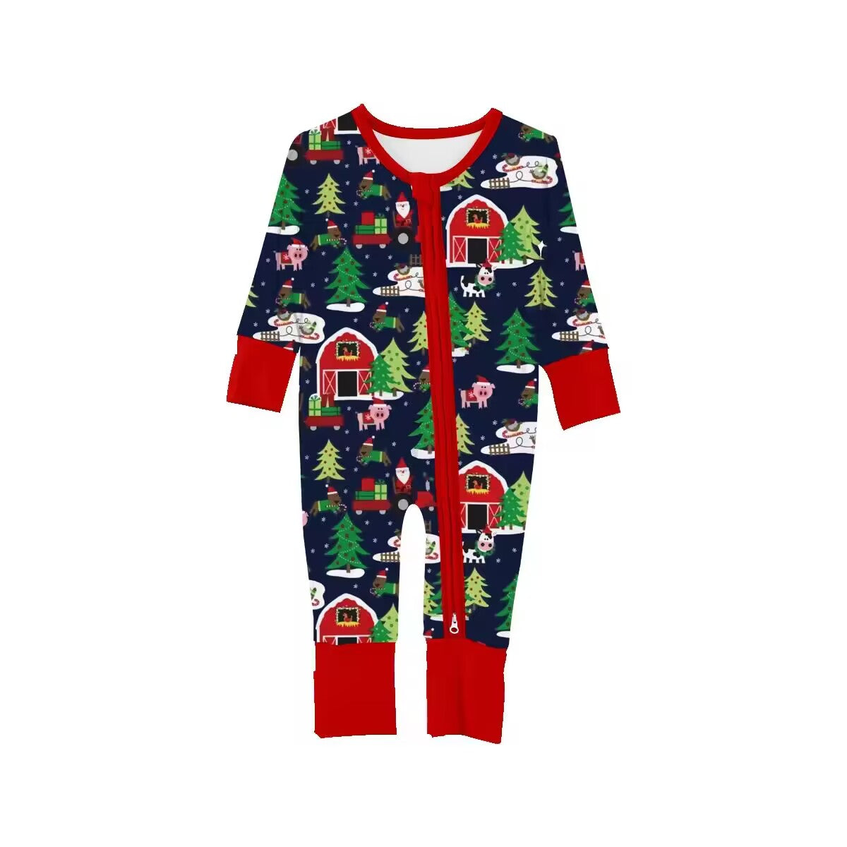 Custom moq 3 eta 6-8 weeks Merry Christmas black and red long romper