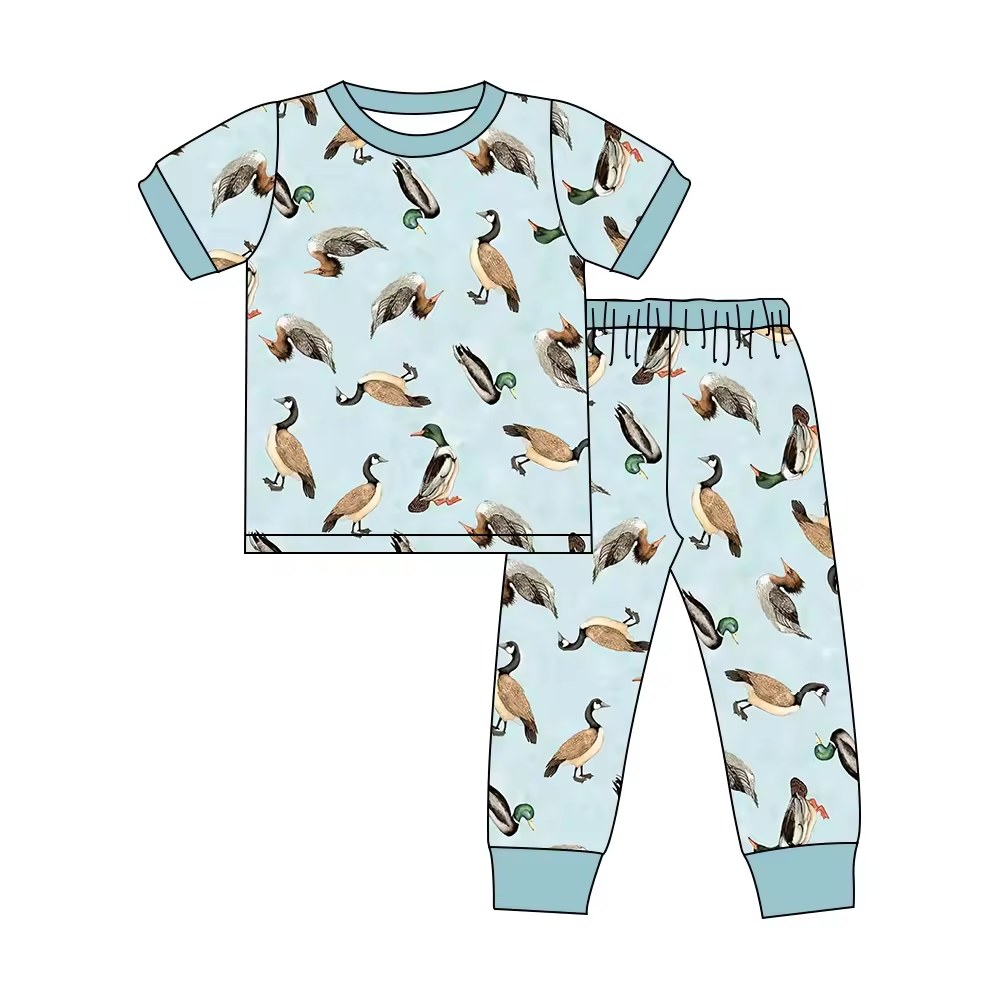 Custom moq 3 eta 6-8weeks Duck light blue short-sleeved suit