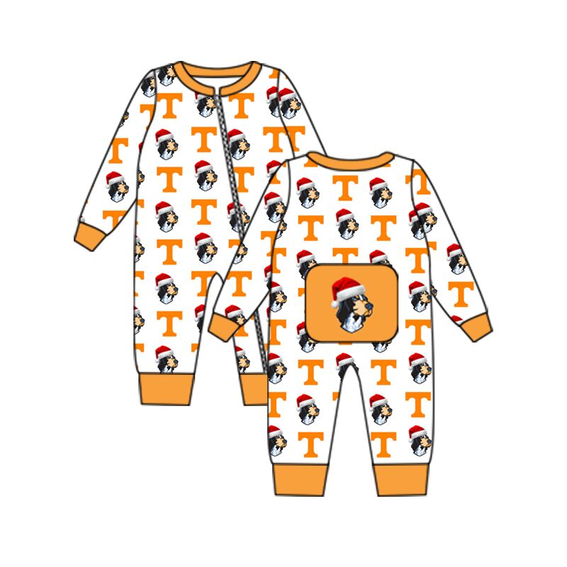 Custom moq 3 eta 6-8weeks Orange long-sleeved romper boys romper