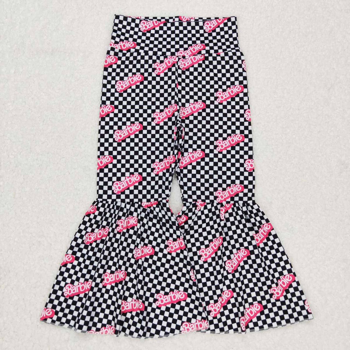 P0316 Cute Clothes letter black and white plaid trousers