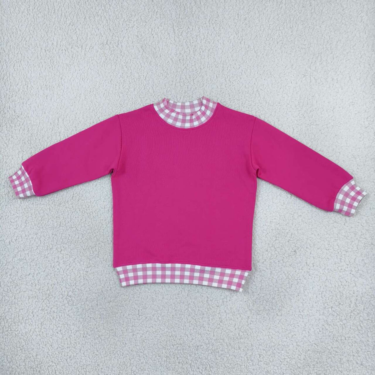 (Preorder new) No moq GT1800 Sweatshirt Material Kids Girls Hot Pink Long Sleeve Fall T‑shirts Casual Tops