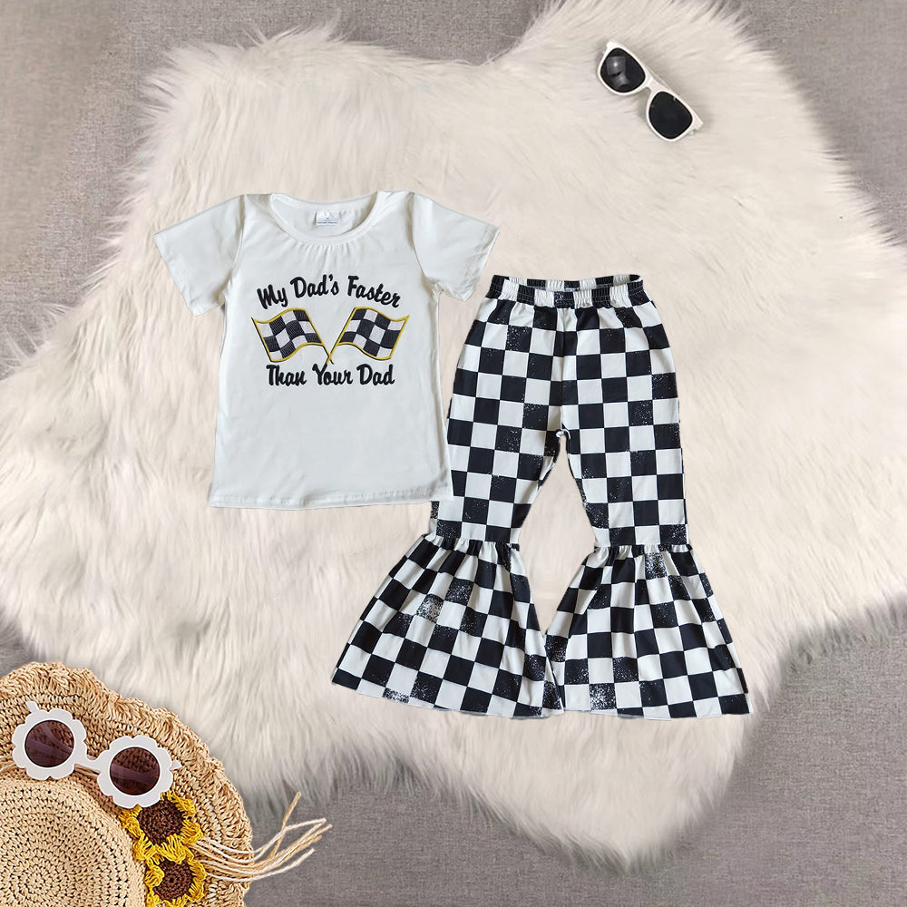 RTS NO MOQ baby girl clothes short sleeve pants Sets