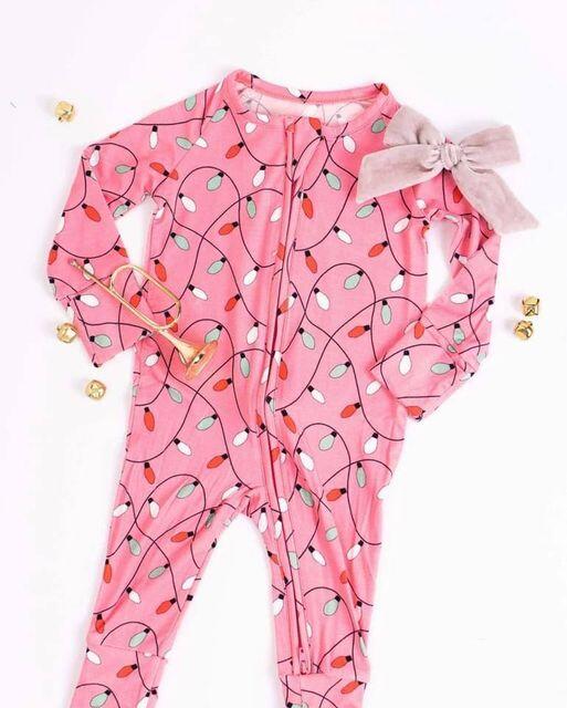 LR0757 Lantern Pink Zipper Long Sleeve Jumpsuit