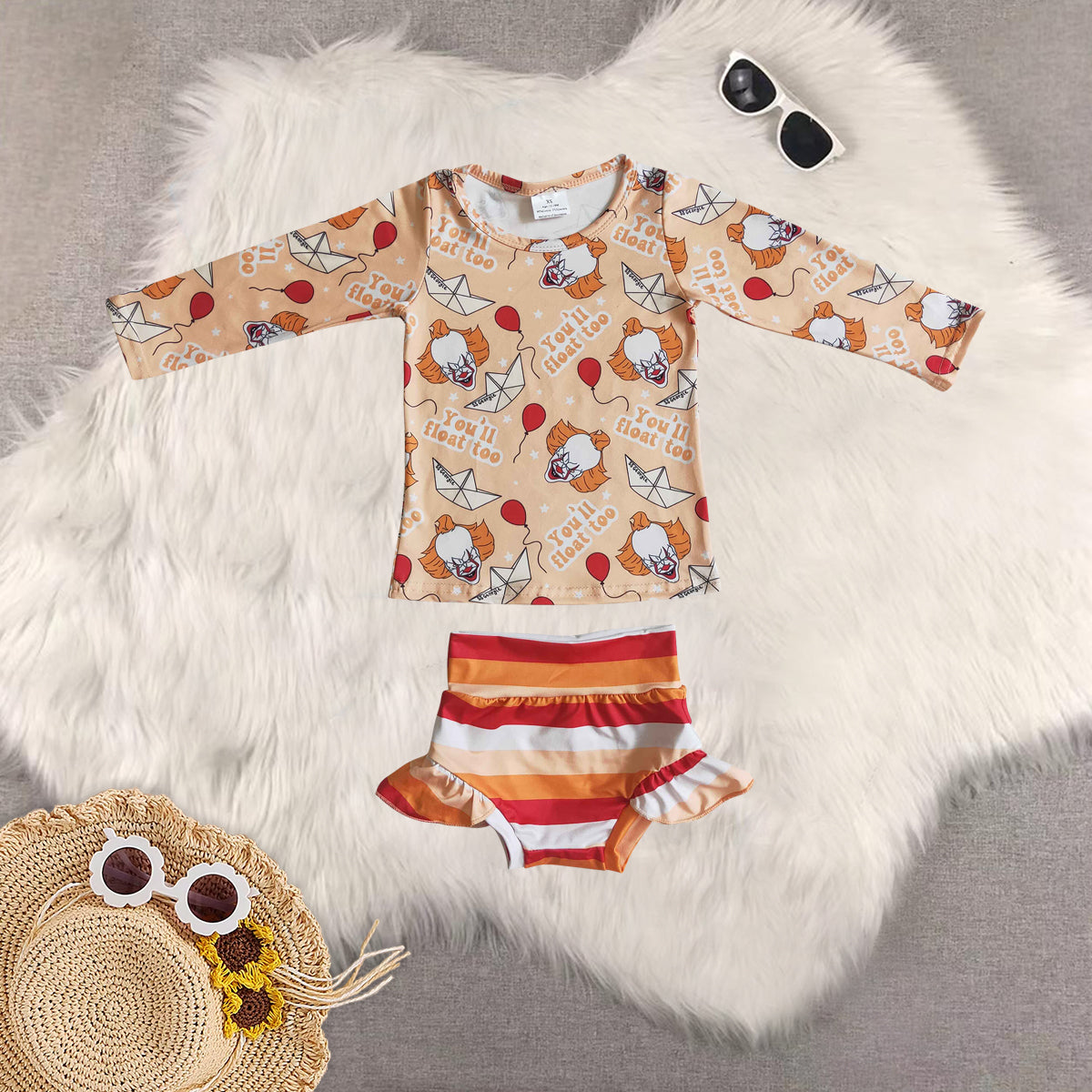 RTS NO MOQ Sibling baby girl clothes halloween long-sleeved briefs sets