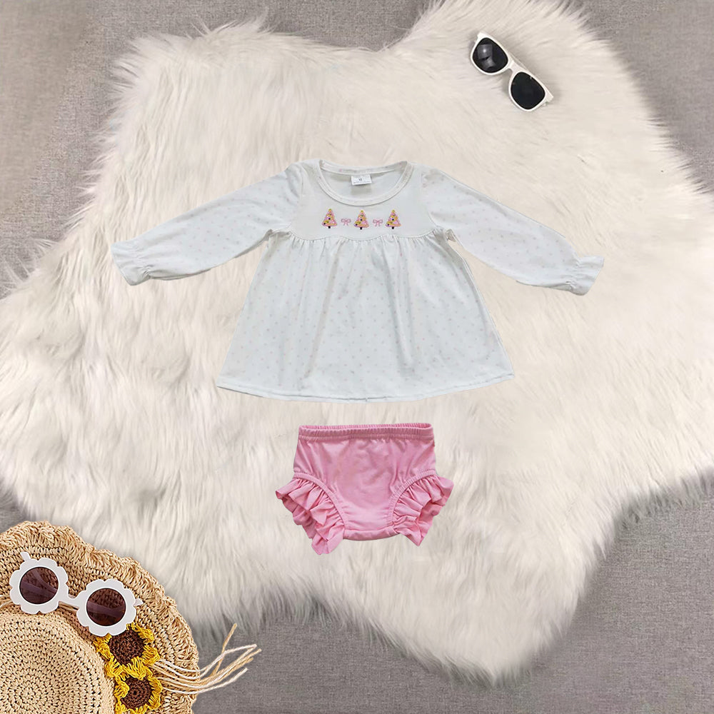 RTS NO MOQ Sibling Baby boys girls Christmas long-sleeved trousers suit & dress & briefs sets