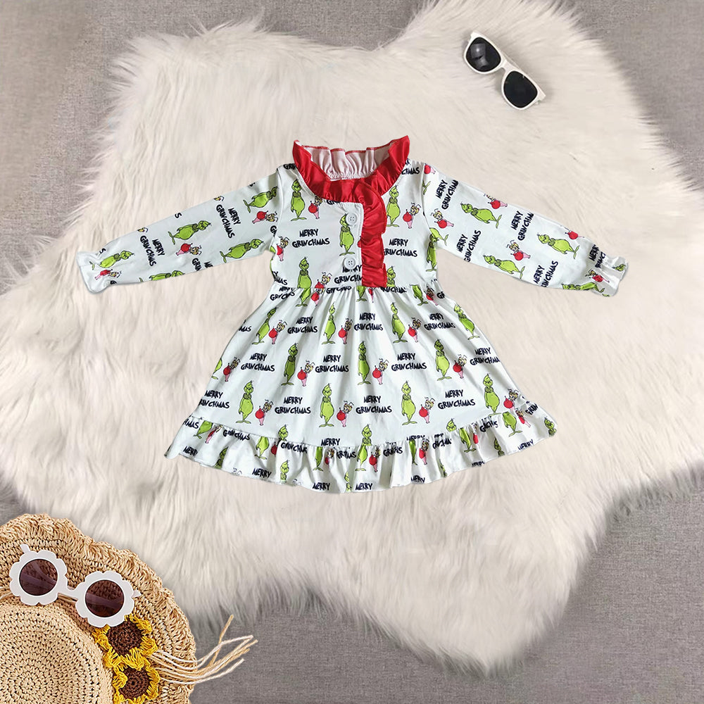 RTS NO MOQ Sibling Baby girl clothes Christmas long-sleeved trousers suit and dress