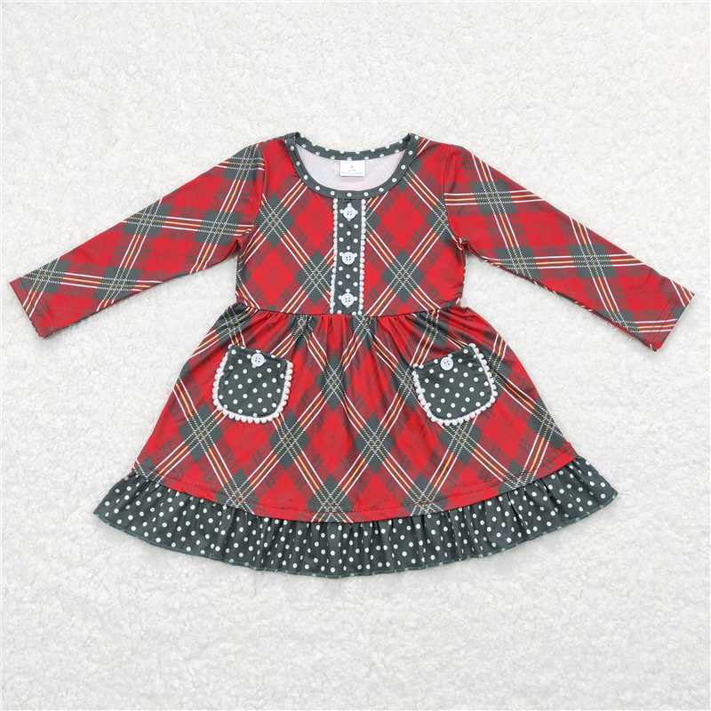 sibling christmas RTS No moq Red Green Christmas Holiday Dress