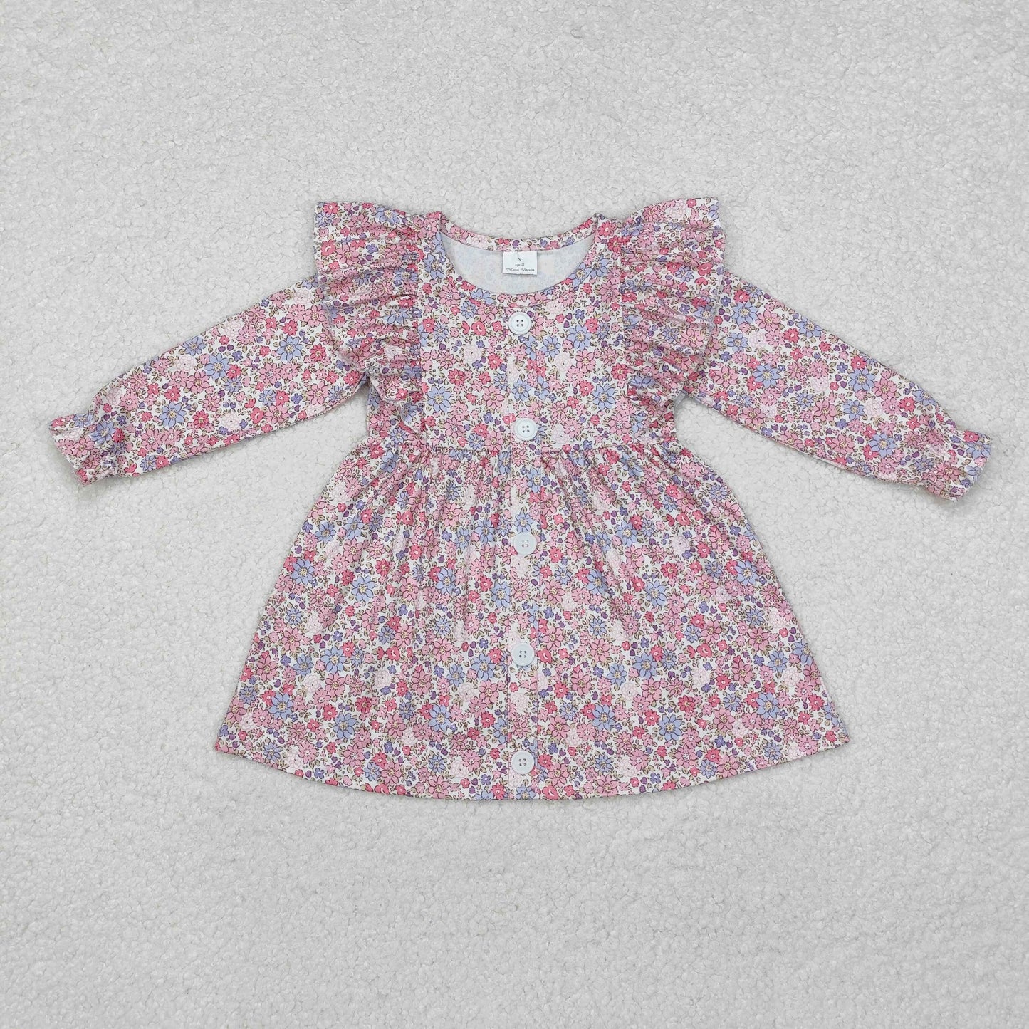 RTS no moq GLD0857 Flower floral lace long sleeve dress