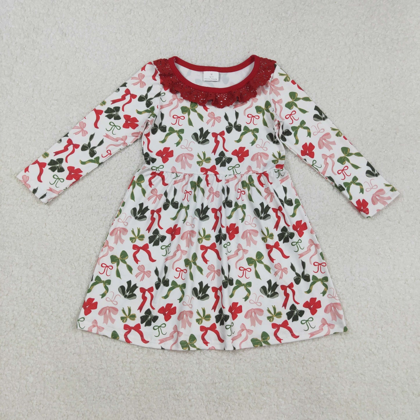 RTS NO MOQ Sibling baby girls Clothes summer Christmas bow long sleeve and jumpsuit