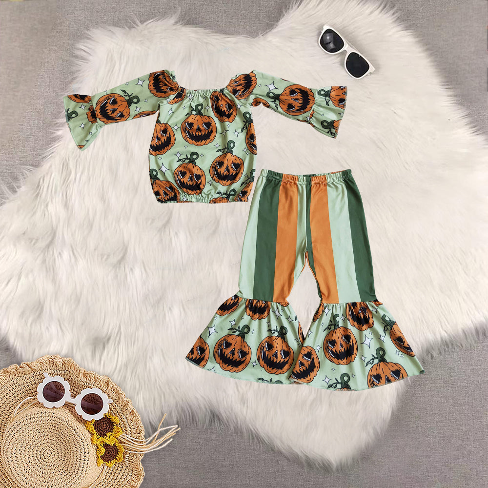 RTS Sibling baby girl clothes halloween long Sleeve pants sets