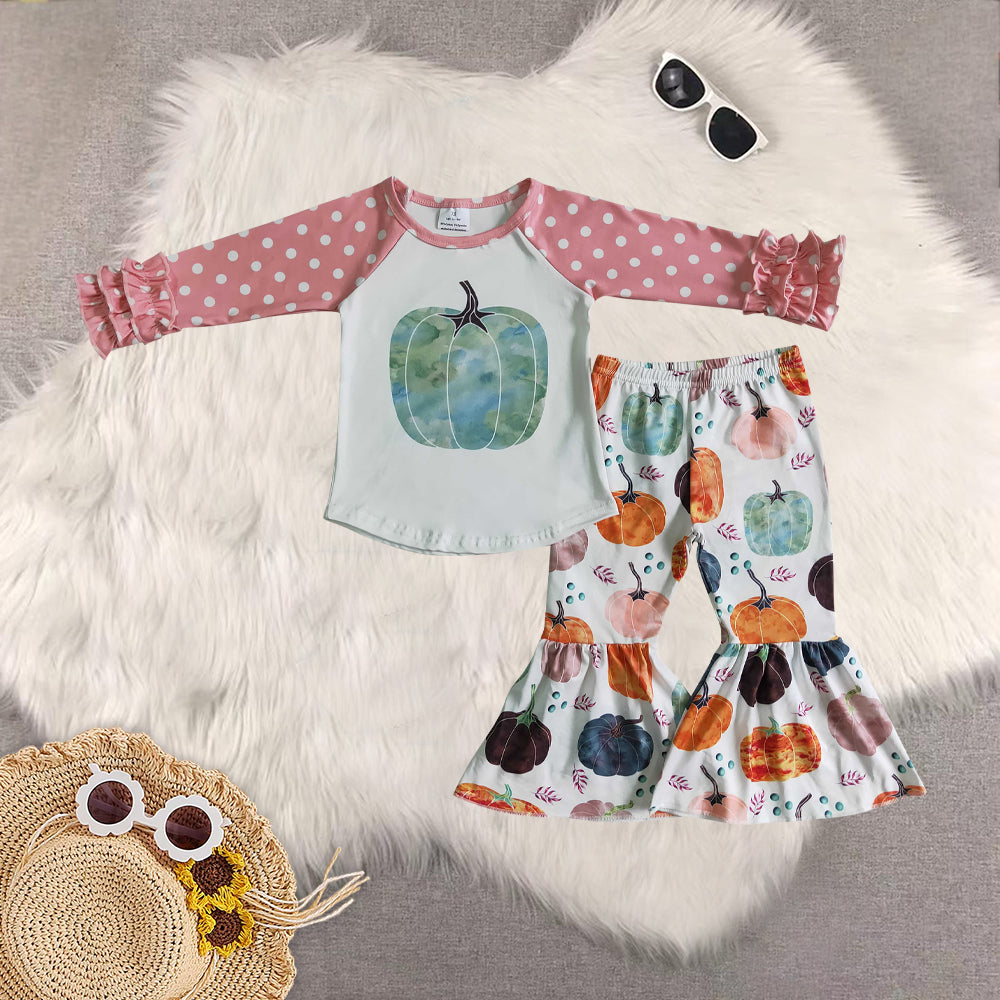 RTS Sibling baby boy clothes Halloween pumpkin long Sleeve pants sets